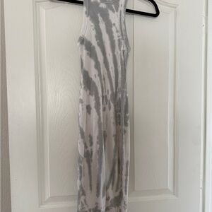 Zara Gray and White Tie-Dye Dress